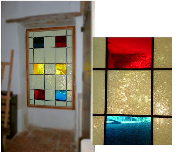 Vitrail inspiré de Mondrian